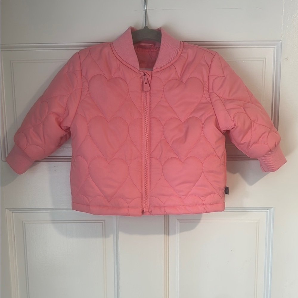 GAP Kids Pink Heart Puffer Jacket